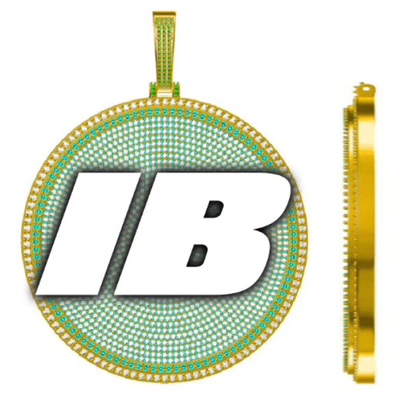 CUSTOM LETTER NECKLACE 3D BIG DISC sold by The GUU Shop