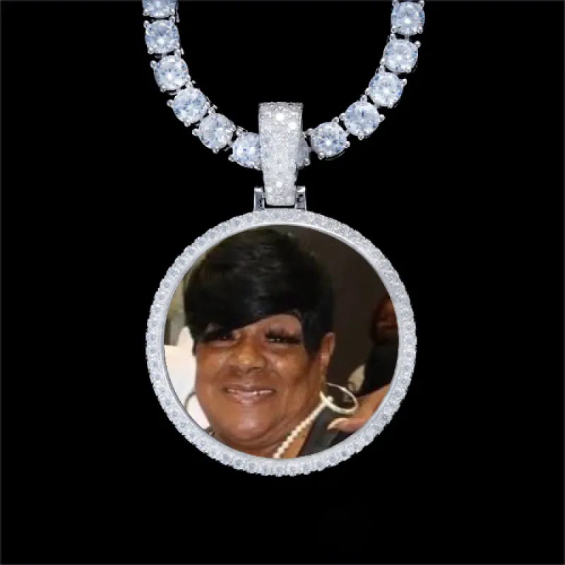 925S & VVS Moissanite 3D Circle Custom Picture Pendant sold by The GUU Shop