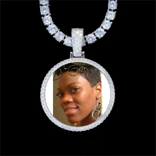 925S & VVS Moissanite 3D Circle Custom Picture Pendant sold by The GUU Shop