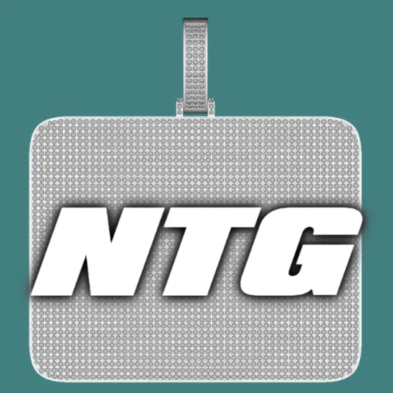 CUSTOM LETTER NECKLACE 3D BIG SQUARE sold by The GUU Shop