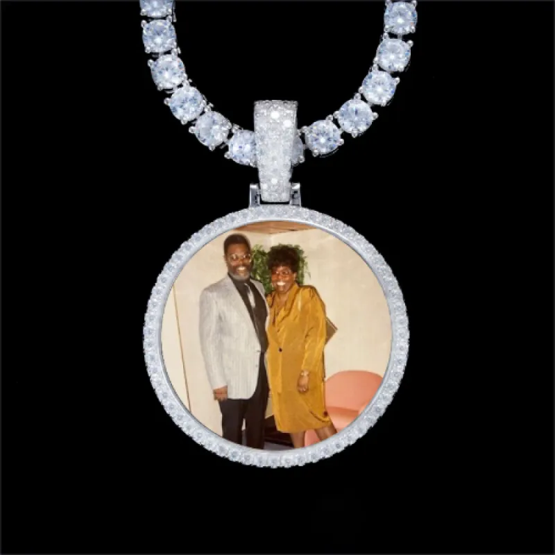 925S & VVS Moissanite 3D Circle Custom Picture Pendant sold by The GUU Shop