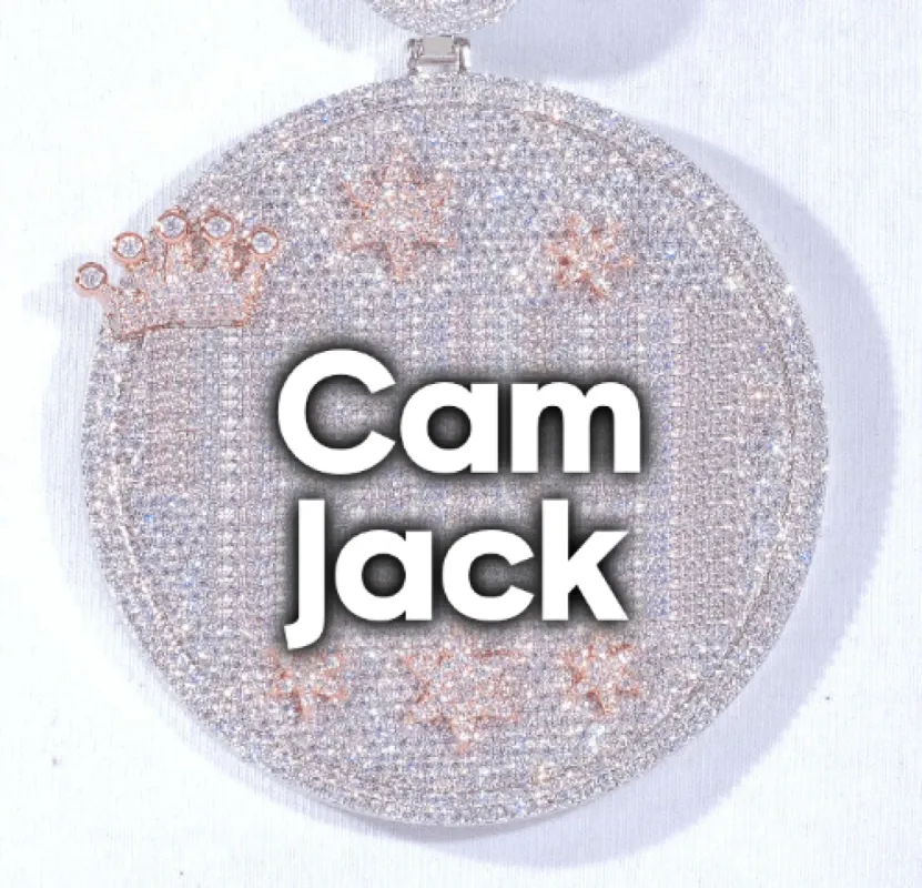 CUSTOM LETTER NECKLACE 3D BIG CROWN DISC sold by The GUU Shop