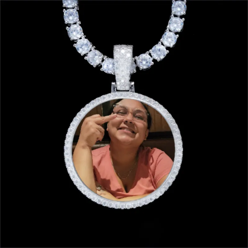 925S & VVS Moissanite 3D Circle Custom Picture Pendant sold by The GUU Shop