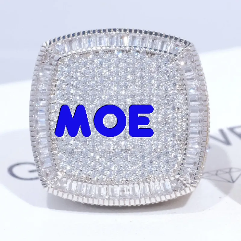 CUSTOM LETTER 3D ICED RING sold by The GUU Shop