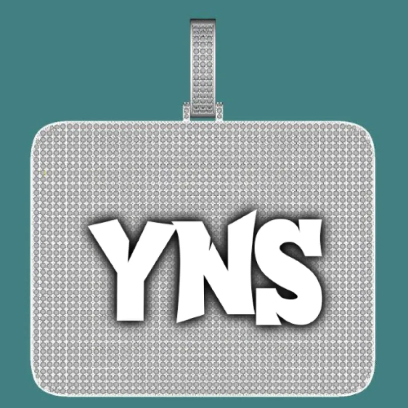 CUSTOM LETTER NECKLACE 3D BIG SQUARE sold by The GUU Shop