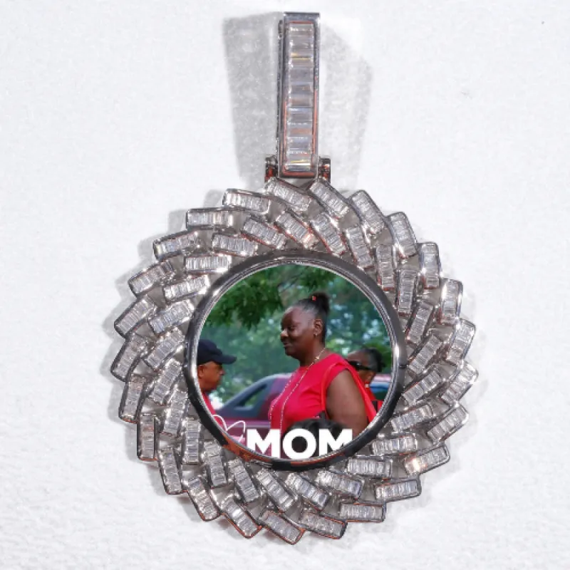 Large 3D Baguette Custom Picture Pendant sold by The GUU Shop