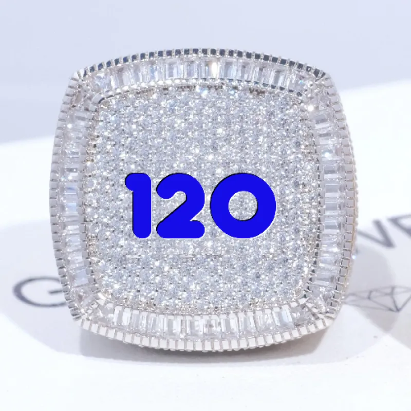 CUSTOM LETTER 3D ICED RING sold by The GUU Shop