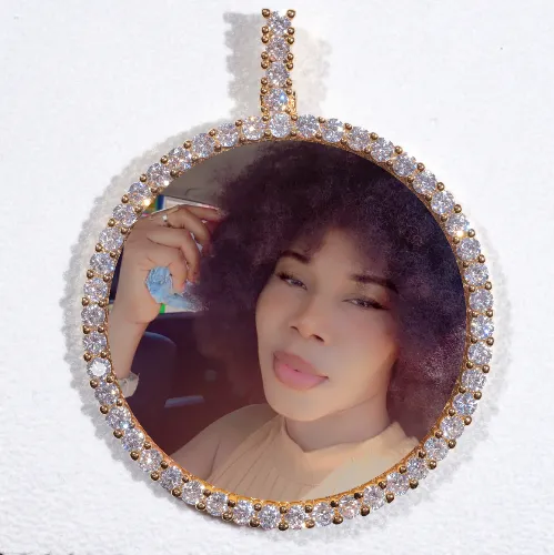 LARGE 3D CIRCLE CUSTOM PICTURE PENDANT sold by The GUU Shop