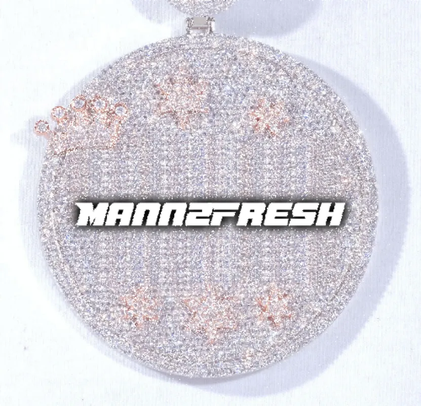 CUSTOM LETTER NECKLACE 3D BIG CROWN DISC made by The GUU Shop