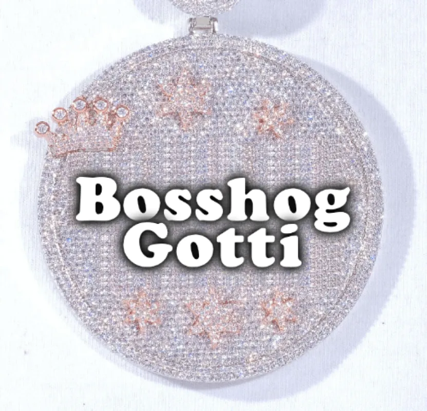 CUSTOM LETTER NECKLACE 3D BIG CROWN DISC sold by The GUU Shop