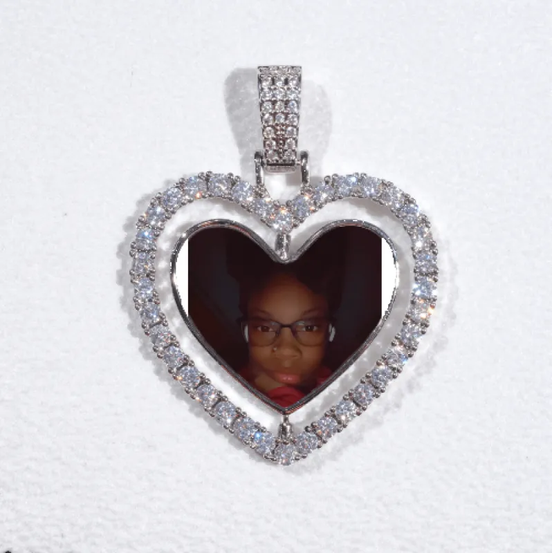 3D Spinning 2-Faced Heart Custom Picture Pendant sold by The GUU Shop