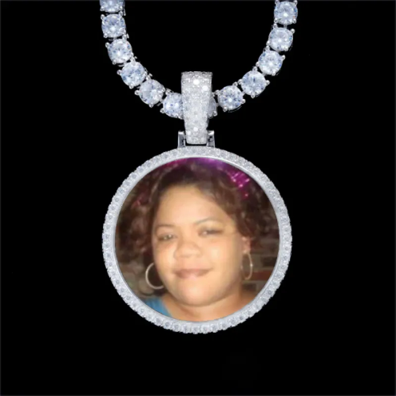 925S & VVS Moissanite 3D Circle Custom Picture Pendant sold by The GUU Shop