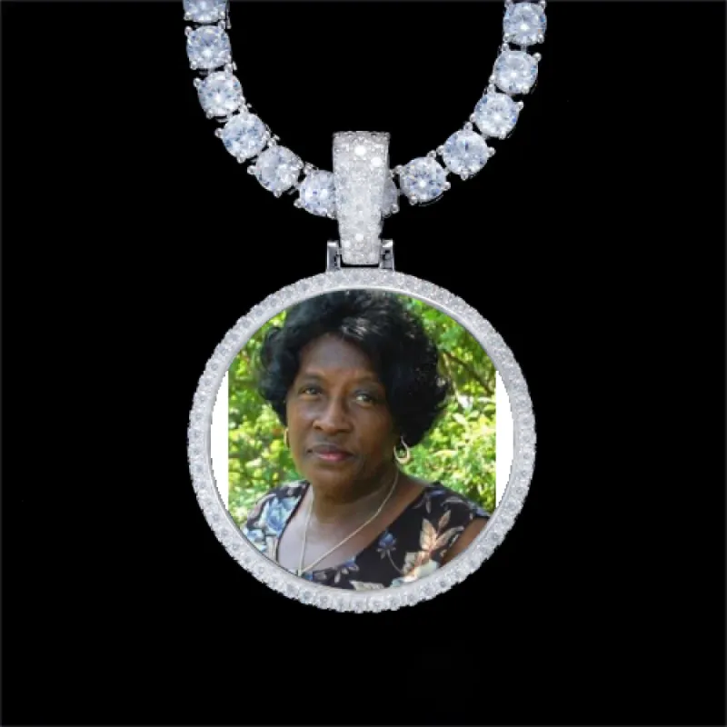 925S & VVS Moissanite 3D Circle Custom Picture Pendant sold by The GUU Shop