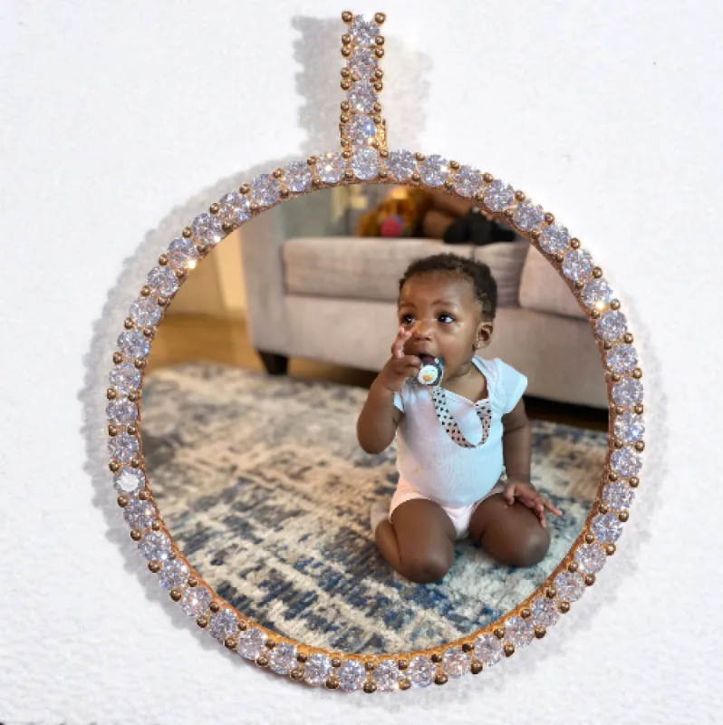 LARGE 3D CIRCLE CUSTOM PICTURE PENDANT sold by The GUU Shop