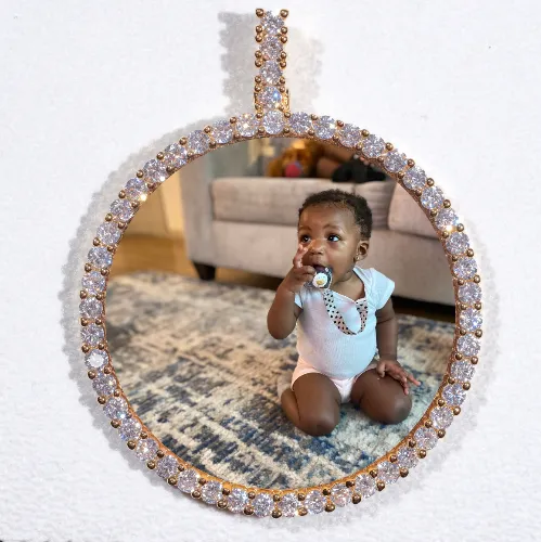 LARGE 3D CIRCLE CUSTOM PICTURE PENDANT sold by The GUU Shop