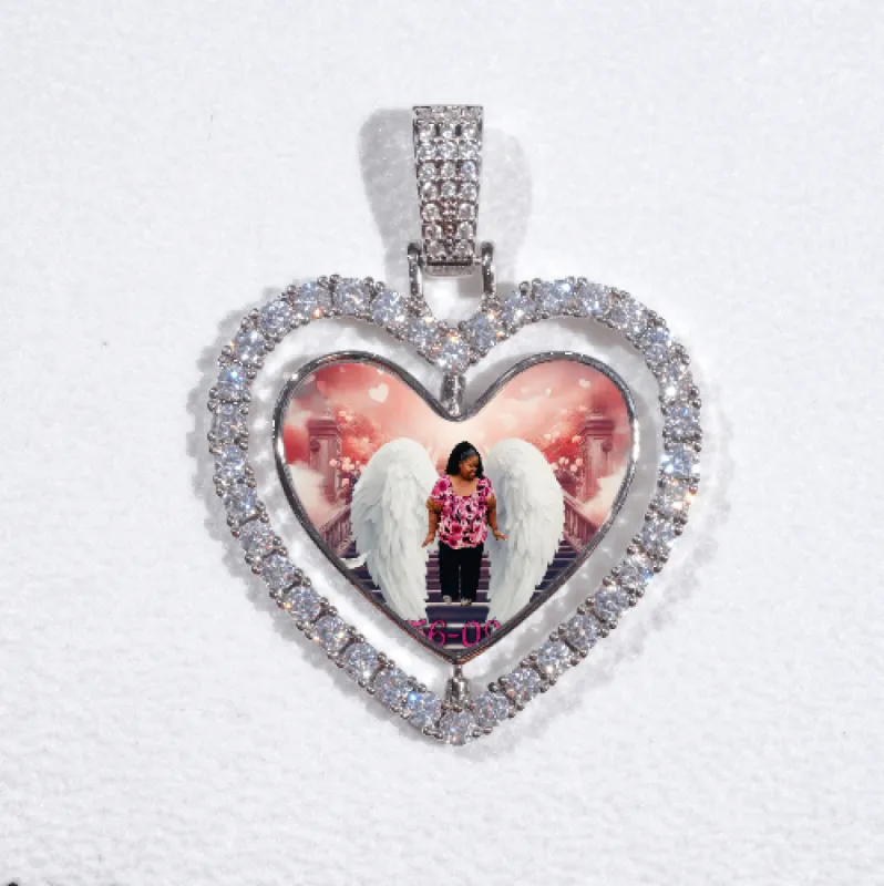 3D Spinning 2-Faced Heart Custom Picture Pendant sold by The GUU Shop
