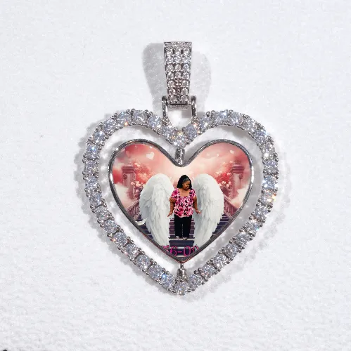 3D Spinning 2-Faced Heart Custom Picture Pendant sold by The GUU Shop
