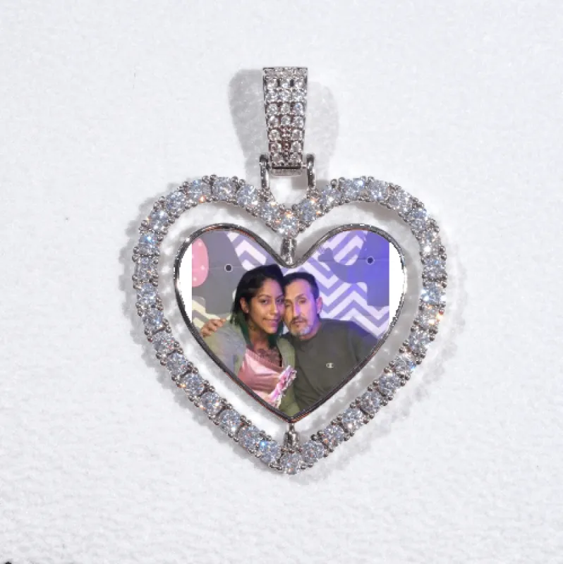 3D Spinning 2-Faced Heart Custom Picture Pendant sold by The GUU Shop