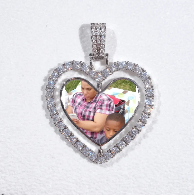 3D Spinning 2-Faced Heart Custom Picture Pendant sold by The GUU Shop