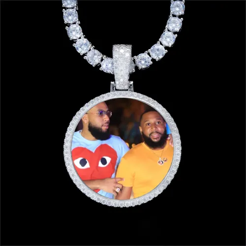 925S & VVS Moissanite 3D Circle Custom Picture Pendant sold by The GUU Shop