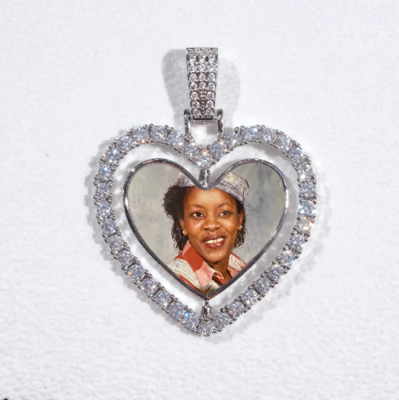 3D Spinning 2-Faced Heart Custom Picture Pendant sold by The GUU Shop