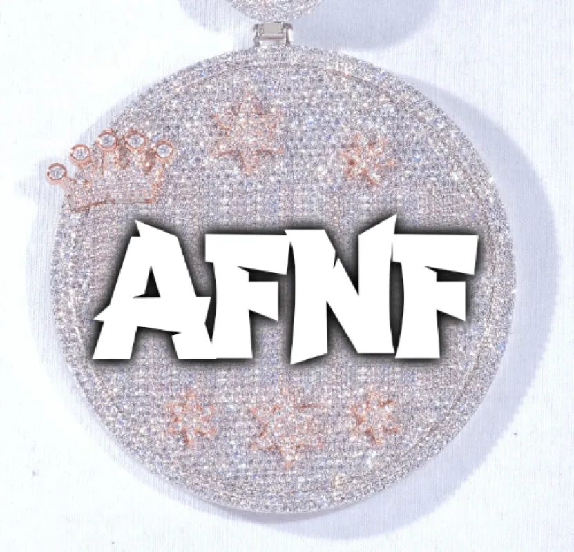 CUSTOM LETTER NECKLACE 3D BIG CROWN DISC made by The GUU Shop