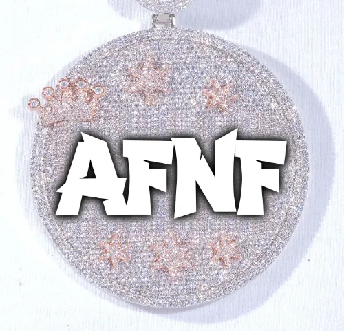 CUSTOM LETTER NECKLACE 3D BIG CROWN DISC sold by The GUU Shop