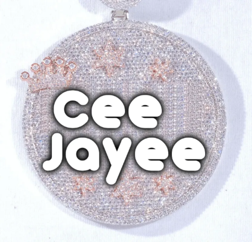 CUSTOM LETTER NECKLACE 3D BIG CROWN DISC made by The GUU Shop