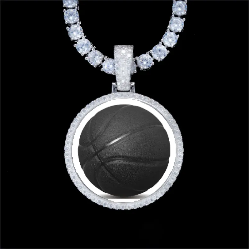 925S & VVS Moissanite 3D Circle Custom Picture Pendant sold by The GUU Shop