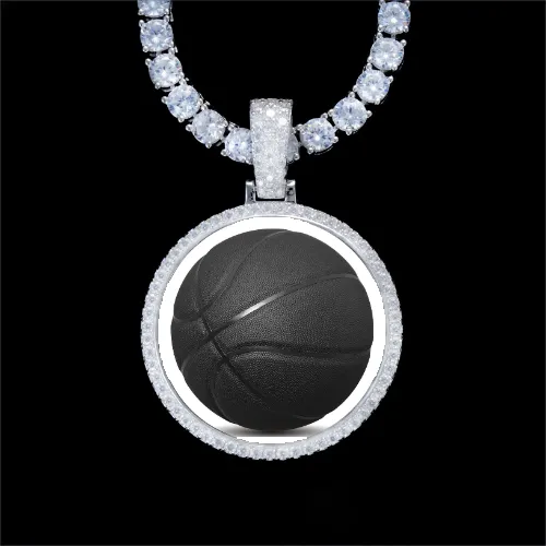 925S & VVS Moissanite 3D Circle Custom Picture Pendant sold by The GUU Shop