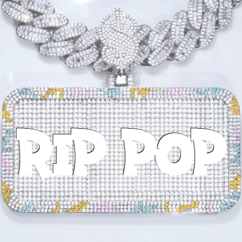 CUSTOM LETTER NECKLACE 3D COLORFUL SQUARE sold by The GUU Shop