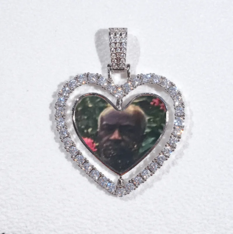3D Spinning 2-Faced Heart Custom Picture Pendant sold by The GUU Shop