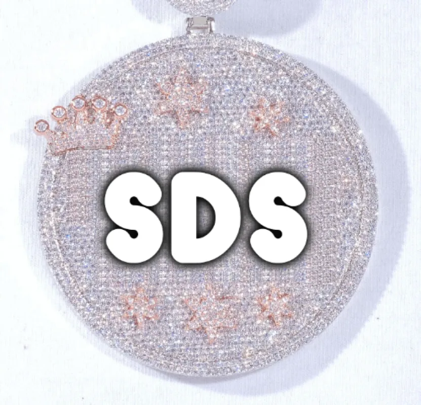 CUSTOM LETTER NECKLACE 3D BIG CROWN DISC sold by The GUU Shop