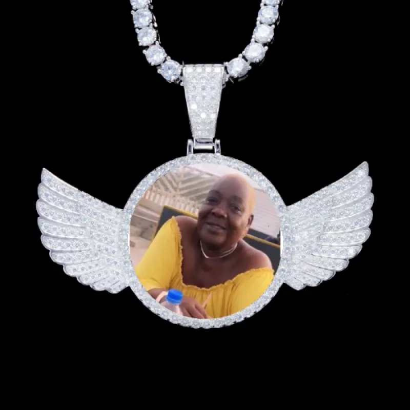 925S & VVS Moissanite 3D Wing Custom Picture Pendant sold by The GUU Shop