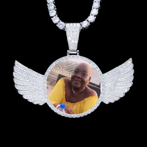 925S & VVS Moissanite 3D Wing Custom Picture Pendant sold by The GUU Shop