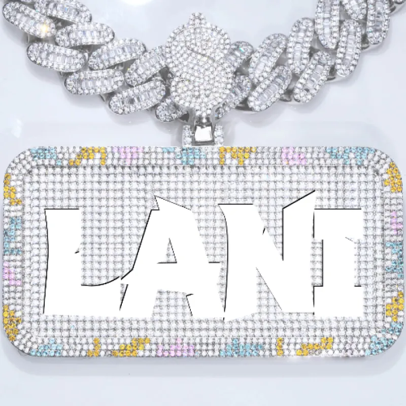 CUSTOM LETTER NECKLACE 3D COLORFUL SQUARE sold by The GUU Shop