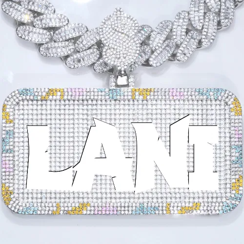 CUSTOM LETTER NECKLACE 3D COLORFUL SQUARE sold by The GUU Shop