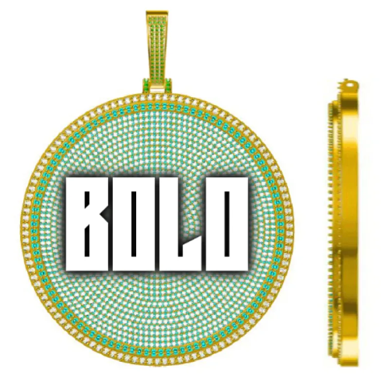 CUSTOM LETTER NECKLACE 3D BIG DISC sold by The GUU Shop