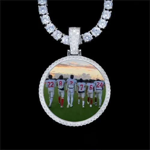 925S & VVS Moissanite 3D Circle Custom Picture Pendant sold by The GUU Shop