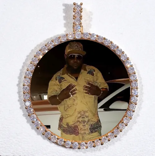 LARGE 3D CIRCLE CUSTOM PICTURE PENDANT sold by The GUU Shop