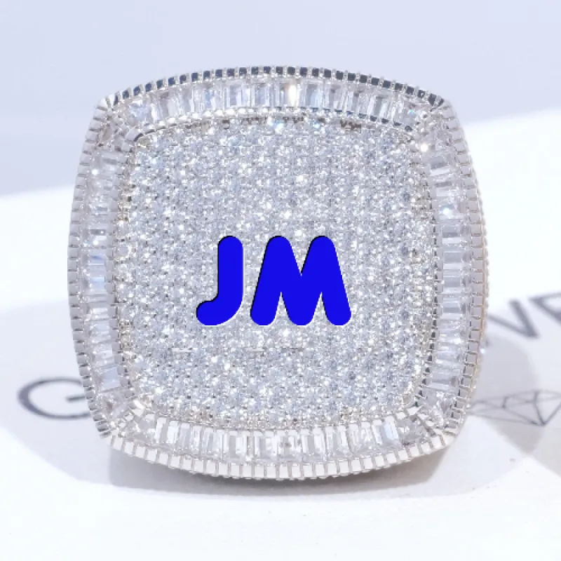 CUSTOM LETTER 3D ICED RING sold by The GUU Shop