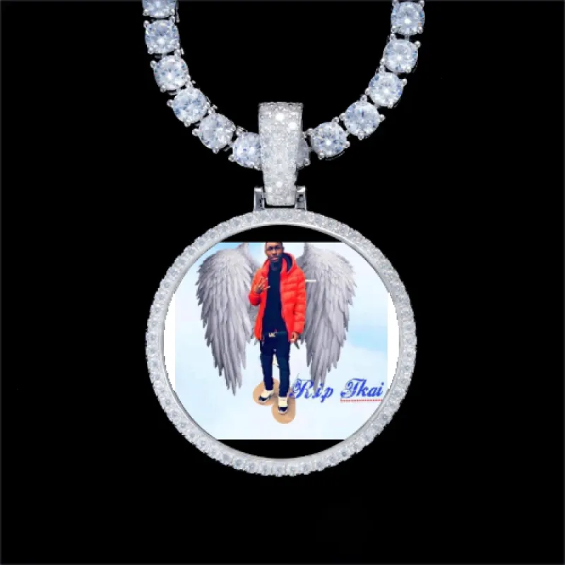 925S & VVS Moissanite 3D Circle Custom Picture Pendant sold by The GUU Shop