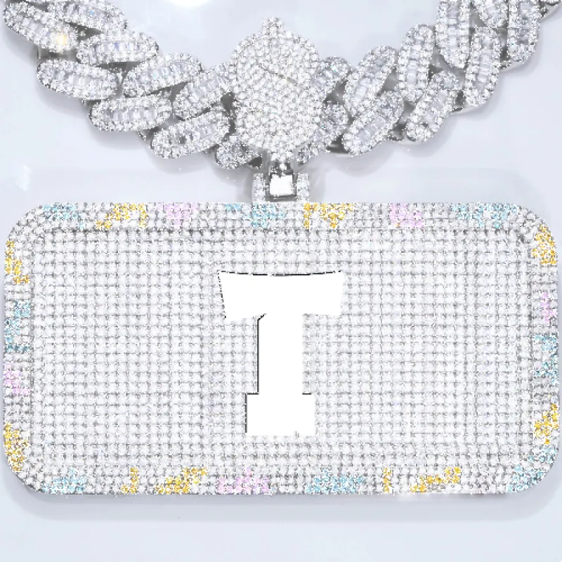 CUSTOM LETTER NECKLACE 3D COLORFUL SQUARE sold by The GUU Shop