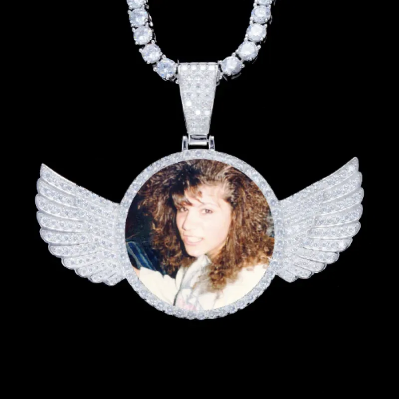 925S & VVS Moissanite 3D Wing Custom Picture Pendant made by The GUU Shop