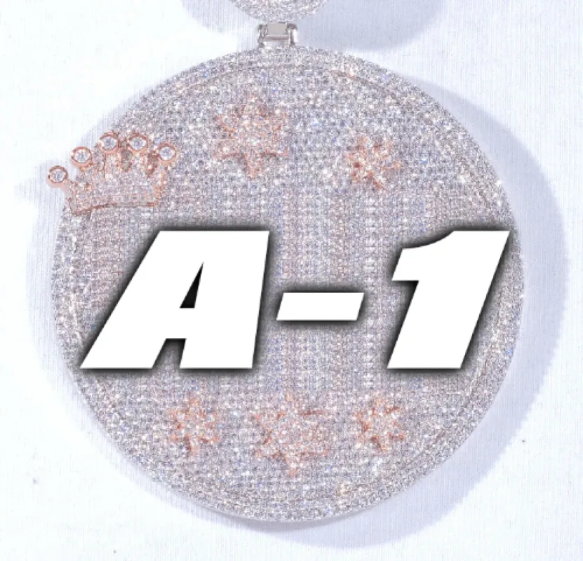 CUSTOM LETTER NECKLACE 3D BIG CROWN DISC sold by The GUU Shop