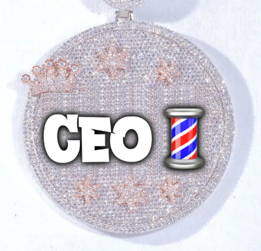 CUSTOM LETTER NECKLACE 3D BIG CROWN DISC made by The GUU Shop