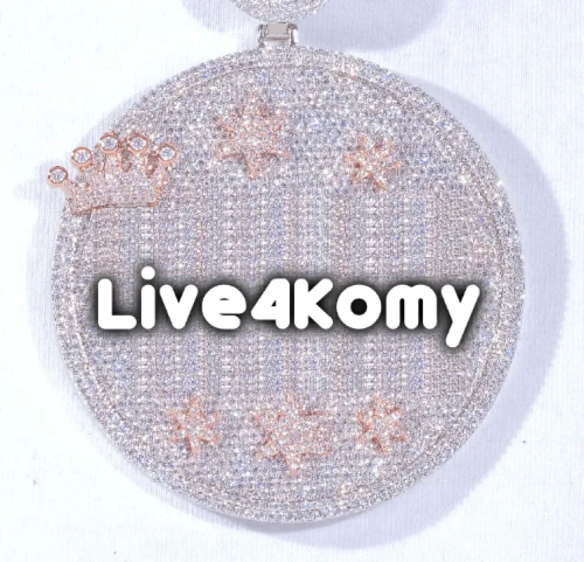 CUSTOM LETTER NECKLACE 3D BIG CROWN DISC sold by The GUU Shop