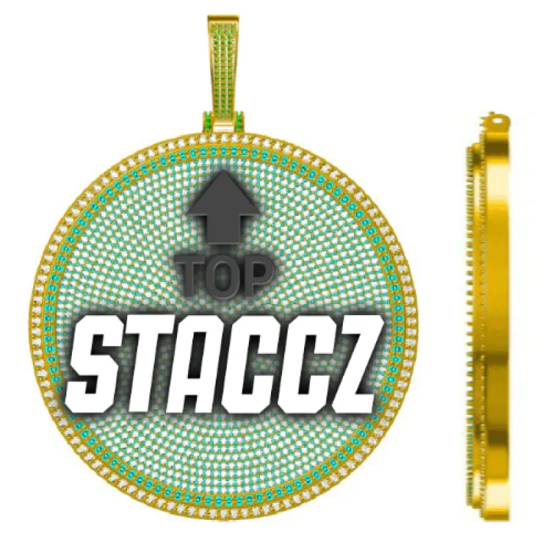 CUSTOM LETTER NECKLACE 3D BIG DISC sold by The GUU Shop