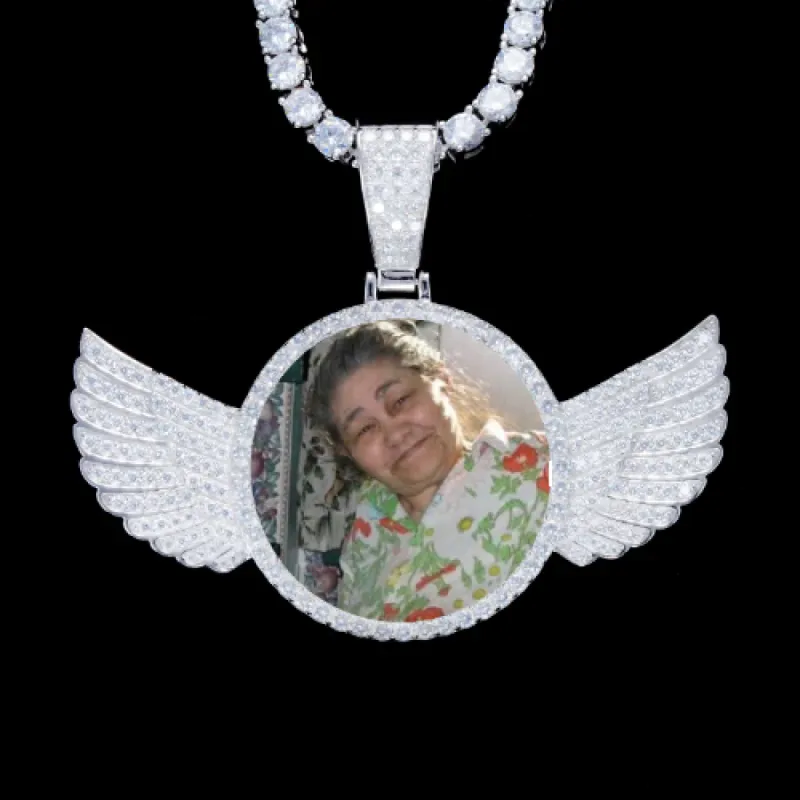 925S & VVS Moissanite 3D Wing Custom Picture Pendant sold by The GUU Shop