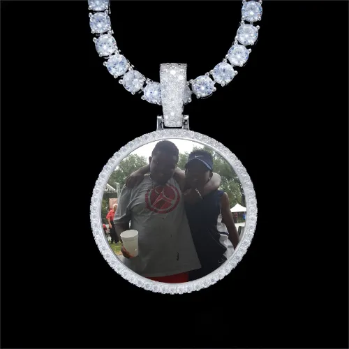 925S & VVS Moissanite 3D Circle Custom Picture Pendant sold by The GUU Shop